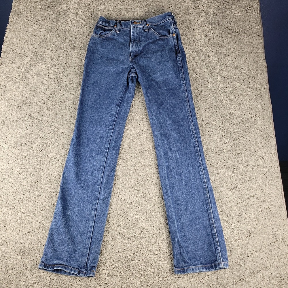 Wrangler Jeans Mens 29x34 Blue Cowboy Cut Slim Fit Straight Leg Workwear Western
